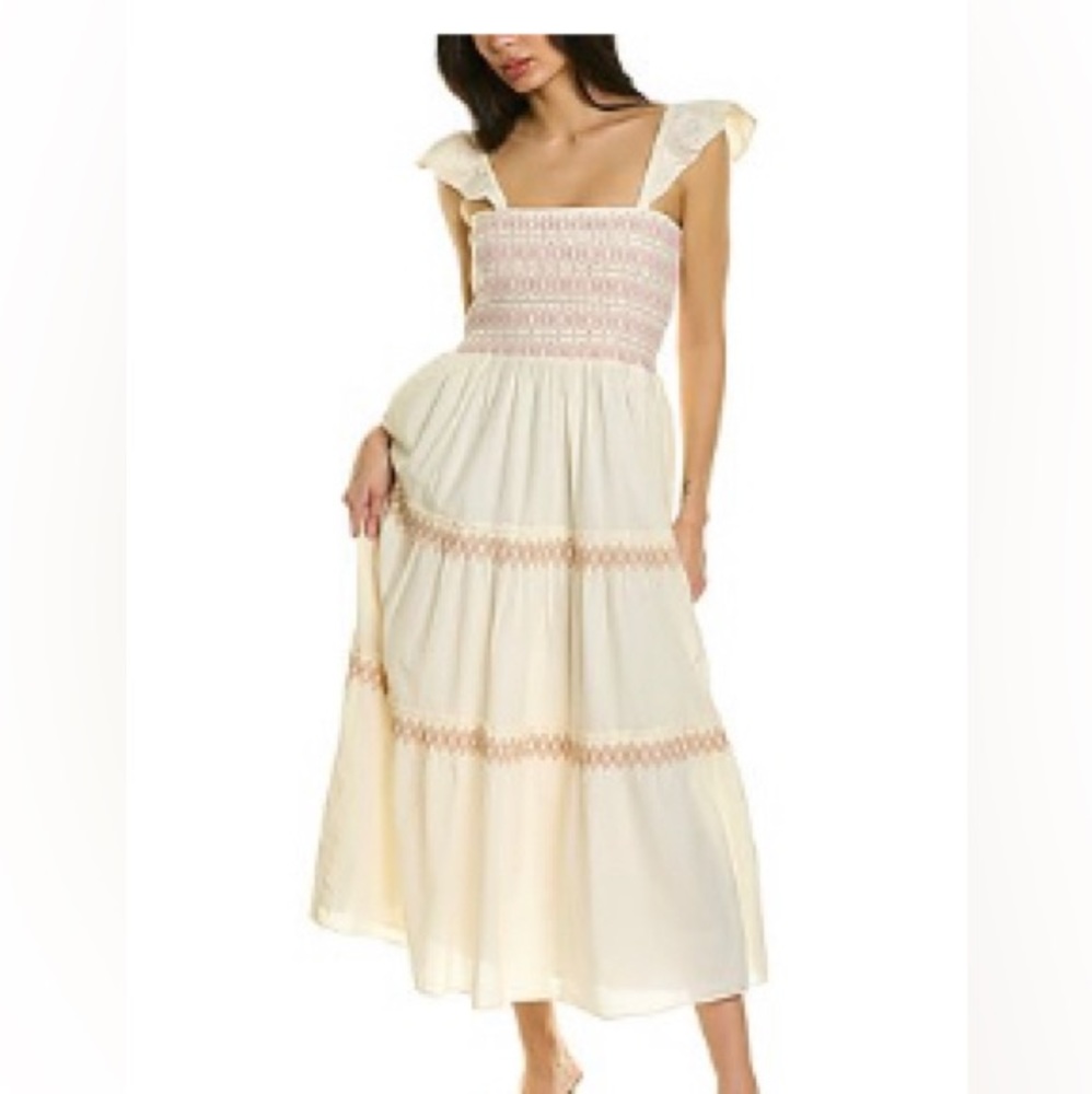 NWOT Madewell Lucie smocked tiered midi dress XS ($138)